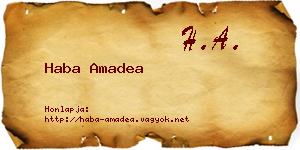 Haba Amadea névjegykártya